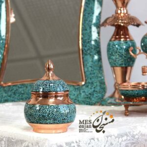 قندان فیروزه کوبی مسی
