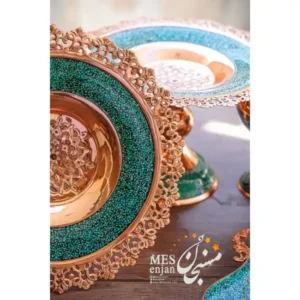 شیرینی خوری فیروزه مسی لبه توری