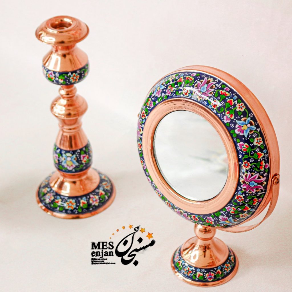 آینه شمعدان مس پرداز