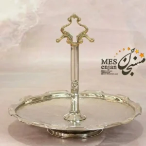 شیرینی خوری میله ای کروم دو طبقه