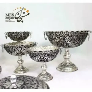 کاسه قلمزنی سفید مسی