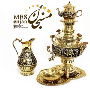سماور سیاه قلم برنجی قلمزنی شده