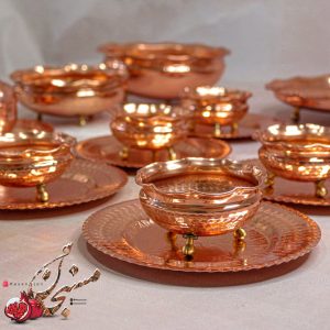 پیاله مسی لبه موج دار