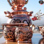لیوان مسی سیاه قلم