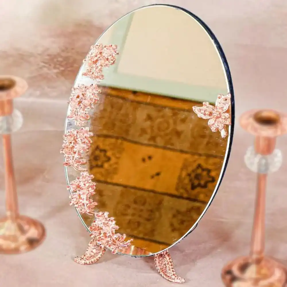 آینه بیضی گلدار