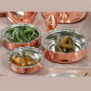 تنقلات خوری مسی لبه دابر تابه ای قلع شده (سه تایی)