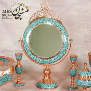 آینه گرد تاج دار فیروزه کوب