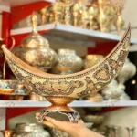 کشکول کشتی نقره‌کوب اعلا | ظرف دکوری و پذیرایی لوکس